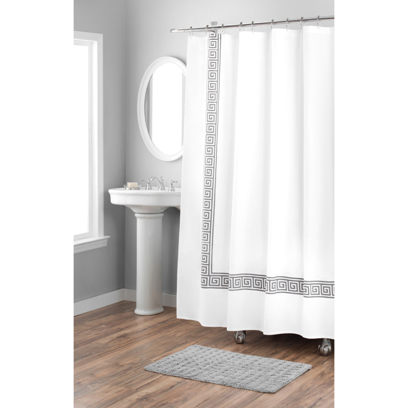 Nicole Miller Greek Key Cotton Single Shower Curtain & Reviews Wayfair